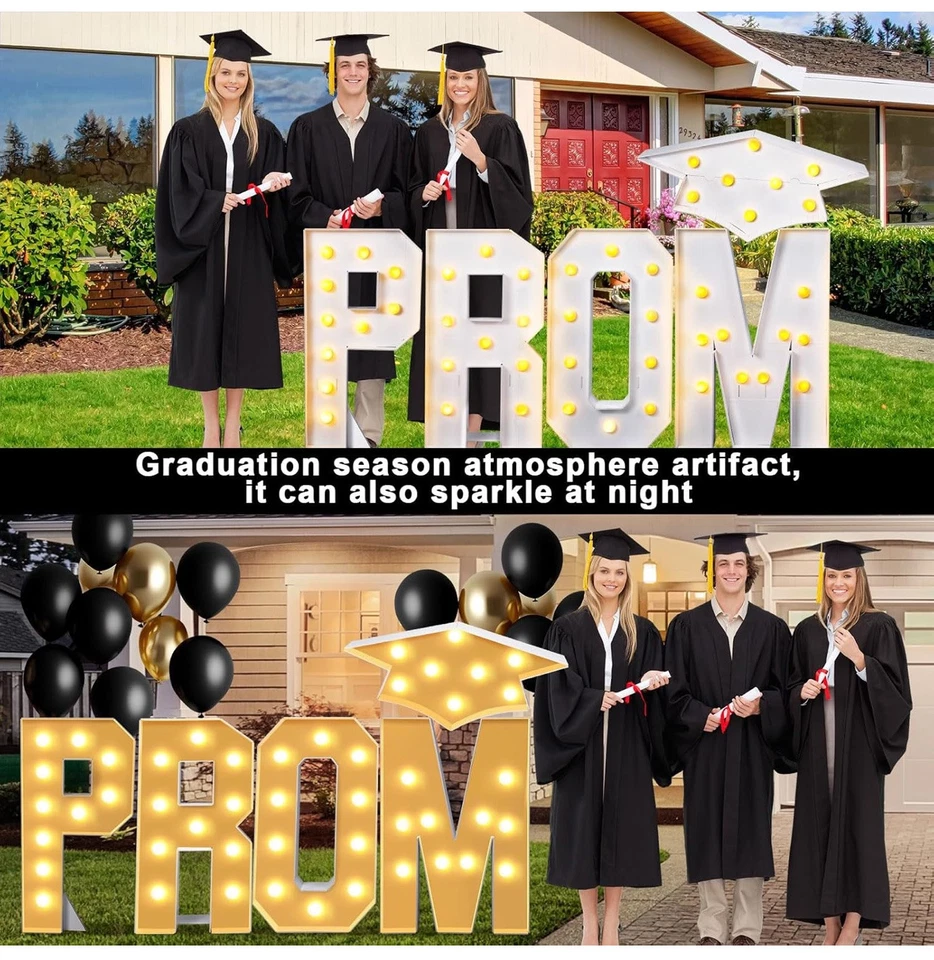 Clase de graduación, 2,95 pies decoraciones de fiesta PROM, letras iluminadas LED (1095) Foto 4 de 4