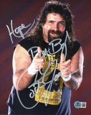 MICK FOLEY SIGNED CACTUS JACK 8x10 PHOTO BECKETT COA WRESTLING LEGEND