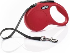 Flexi New Classic Retractable Tape Dog Leash Small 16-Foot Red 33-lb. Dogs