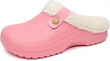 Classic Fur Lined Clogs for Women Men Warm Plush Home Bedroom House Slippers Gar