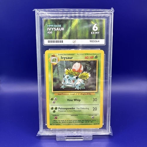 Ivysaur 30/102 1999 Base Set ACE 6 (EX-MT) Graded Pokemon Card