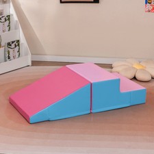 Toddler Stairs & Ramp Climber Gym Toy Indoor Active Play Structure-Rose