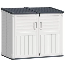 34 Cu Ft Resin Storage Shed with 2 Shelves, Waterproof Outdoor Storage Cabine...
