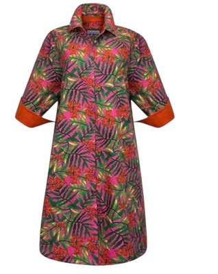 Perlavera Clara Felicia Floral Cotton Button Down Dress Small NWT