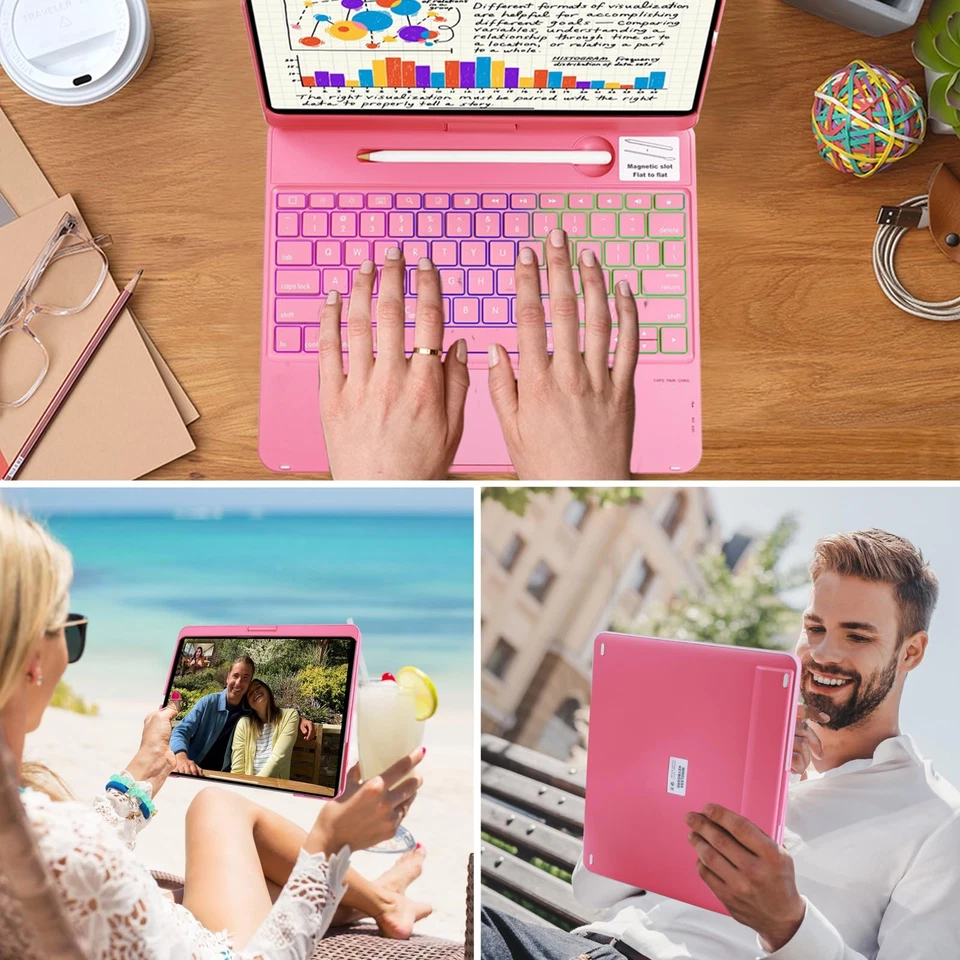 Funda Teclado para iPad Air 13 Pulgadas M3 2025&M2 2024 Mulit Touchpad Retroiluminación 3... Foto 3 de 4