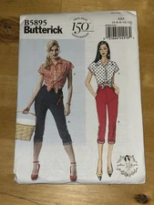 Butterick 5895 B5895 Size 4-12 Sewing Pattern By Gertie Top Pants Uncut New