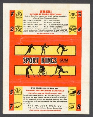 1933 Goudey Sport Kings Wax Pack Wrapper   Very Nice Example