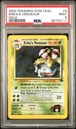 Pokemon Erika's Venusaur Gym Challenge Unlimited Holo Rare #4 PSA 9 Mint 4/132