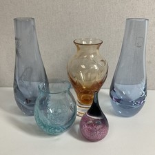 Caithness Art Glass Vase / Paperweight Collection Butterfly, Mottled, Fuchsia