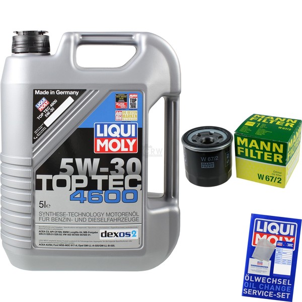 Mann Inspektionspaket 5L Liqui Moly Top Tec 4600 5W-30 FüR Suzuki Vitara 1.4 T-image