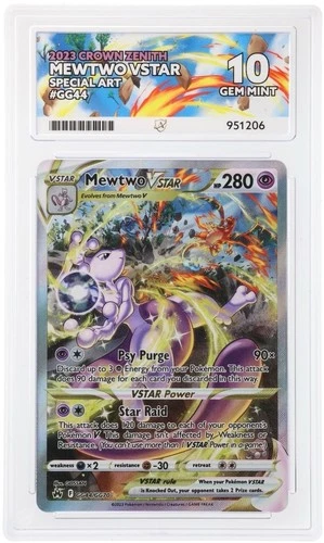 ACE 10 MEWTWO VSTAR GG44/GG70 | Crown Zenith Full Art Graded Pokemon Card KB