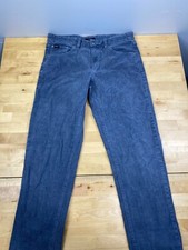 RVCA Corduroy Pants Boys Daggers Fit 30 Blue Casual Slim 9981