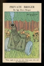 Artist Signed postcard David Berger comic WWII Military Graycraft Co. Vintage