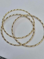 So Of 3 Thin diamonds cut Bangles 60mm diameter non tarnish