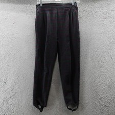 Vintage Fundamental Things Pants Women's Size 4P Green Check Stretch Ladies