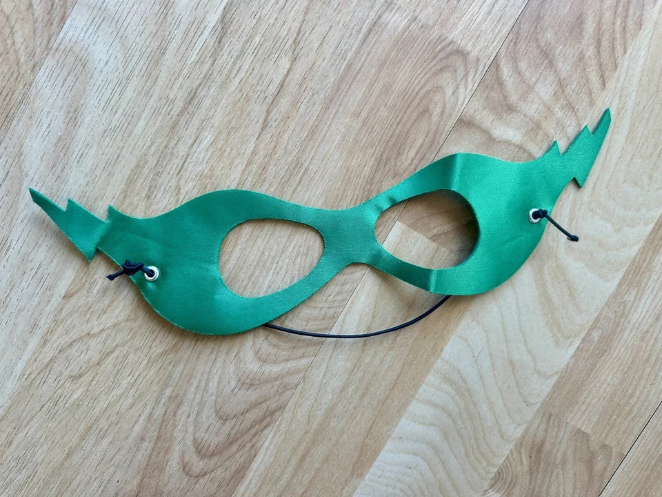 Superhéroe Personalizado🦸 “B”⚡️Conjunto de Capa y Máscara Niños Disfraz Juegos con disfraces 27” Azul/Verde Foto 3 de 4