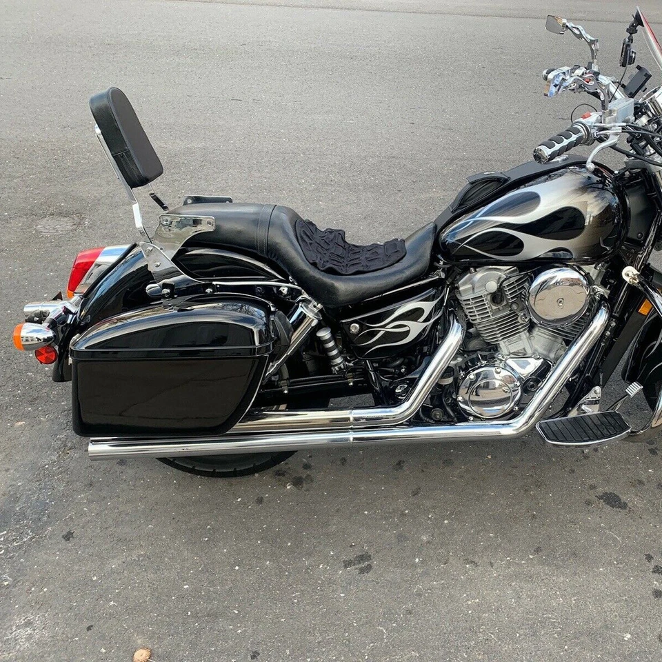 Alforjas rígidas grandes bolsa de sillín motocicleta para Harley Sportster Softail Honda Foto 2 de 4