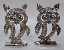 Vintage Set of Silver-plated Plated OWL Earring Holders Jewelry Display 4.7" Ⓥ