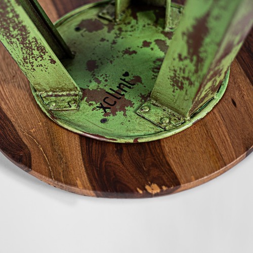 Hank the Tank – Handmade Industrie-Design Hocker aus Metall mit Holzsitz in vint - Picture 6 of 8