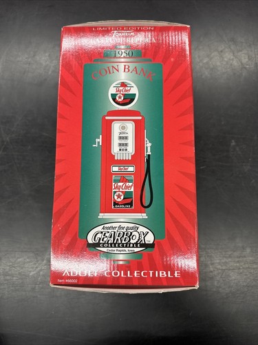 CAJA DE CAMBIOS 66002 TOKHEIM BOMBA DE GAS RÉPLICA TEXACO SKY CHIEF EDICIÓN LIMITADA BANCO DE MONEDAS - Imagen 10 de 12