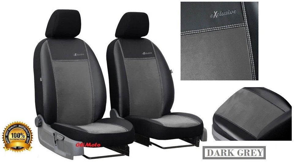Fundas de asiento delanteras a medida EcoCuero+Alicante para PEUGEOT 301 2012-2017 Foto 4 de 4