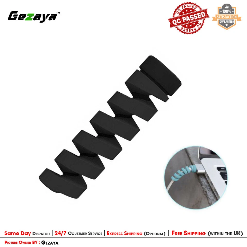 Spiral Cable Protector Wire Organizer Smartphones Charger Iphone Data Line UK - Imagem 3 de 4