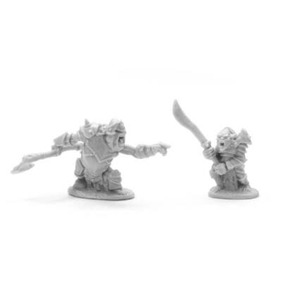 Reaper Miniatures Armored Goblin Leaders (2) #77678 Unpainted Plastic Bones Mini
