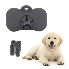 5 Rolls Portable Dog Poop Bags Dog Pooper Scoopers Silicone Bone Shape