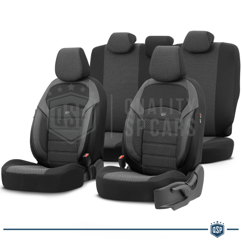 COPRISEDILI per Jeep Renegade Tessuto e Pelle PU SET Anteriori + Posteriori TÜV - Foto 3 di 10