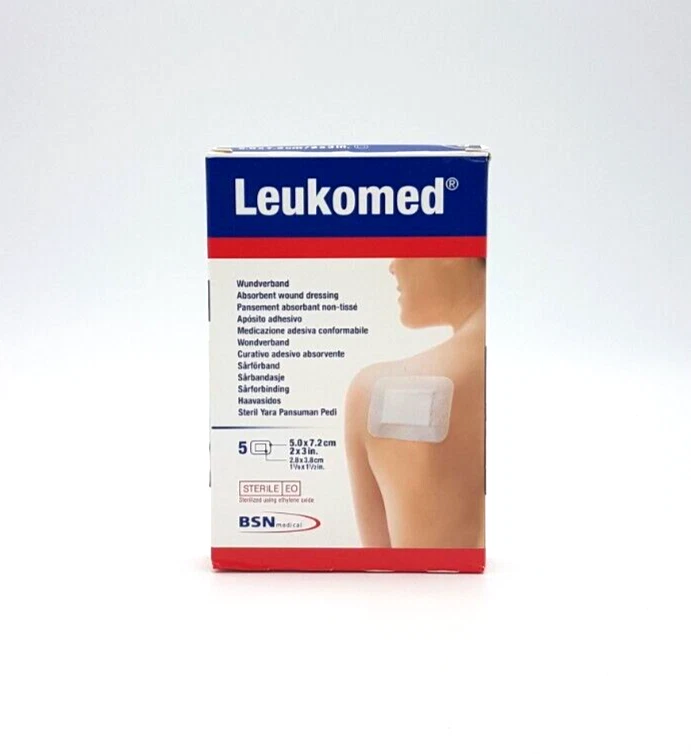 BSN MEDICAL GMBH LEUKOMED sterile Pflaster Wundverband 5x7,2 cm 5 Stück PZN 01050922 MHD 02.02.27