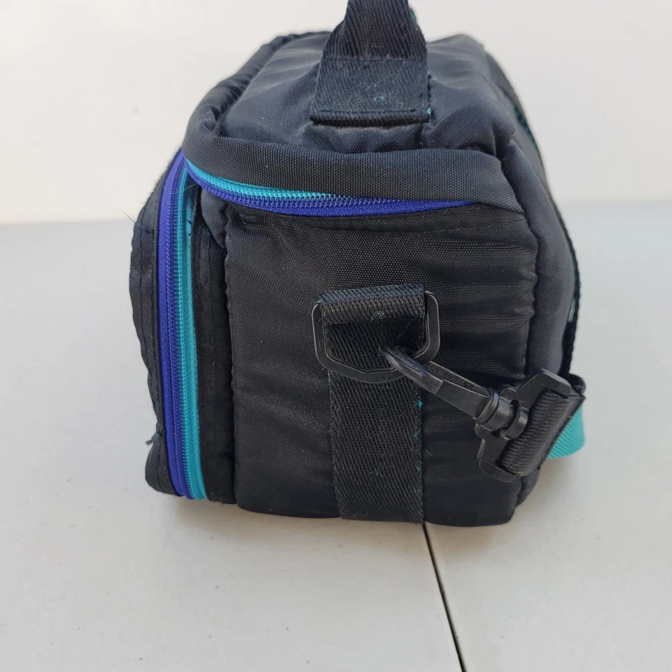 Samsonite World Sport Padded Camera Bag Teal Purple Black Strap Retro 90's #70 - Image 3 of 4