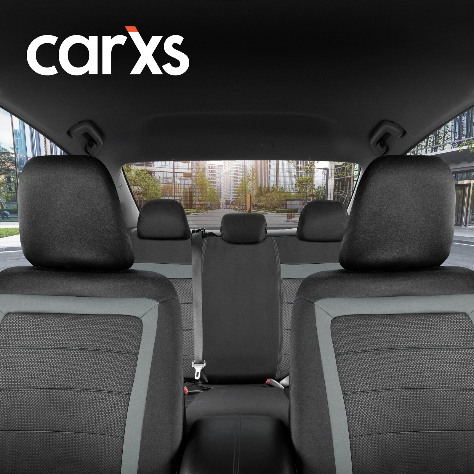 Light Gray All Protect Car Seat Covers Full Set Front & Rear Bench Auto Truck