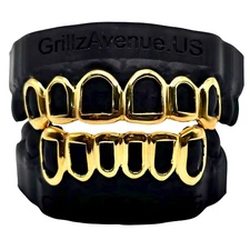 Custom Grillz OPEN FACE 925 Sterling Silver ( 18k GOLD PLATED)