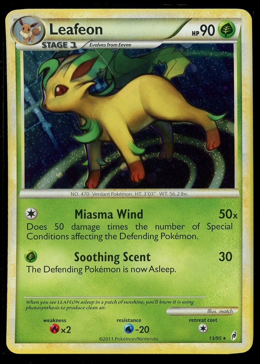 Pokemon Leafeon 13/95 Heartgold & SoulSilver Call of Legends Holo Rare NM