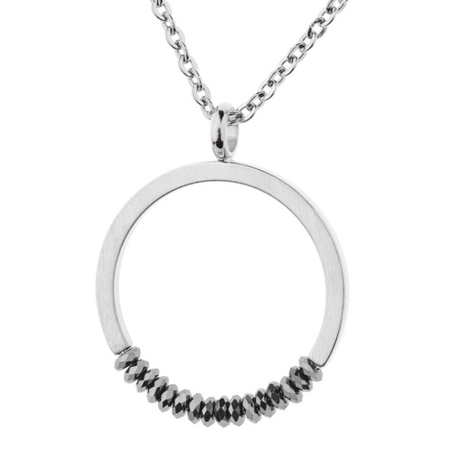 Ernstes Design Anhänger Klein ohne Kette Edelstahl poliert mit Hämatit AN1005 - Bild 2 von 2