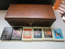 Vintage 8-Track Brown Leather Tape Carrying Case Holds 24 TAPES DOLLY