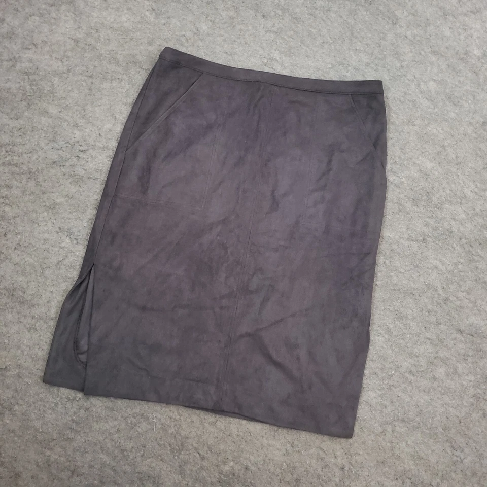 Falda Halston Heritage Mujer 8 Lápices Recta Gris Terciopelo Oficina Básica Damas Foto 2 de 4