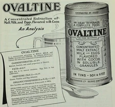 1917 OVALTINE MALT EXTRACT Advertising Original Vintage Antique Print Ad