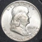 1949 P Franklin Silver Half Dollar, Choice to Gem Uncirculated, FBL.