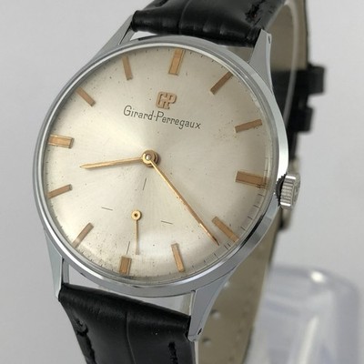 ELEGANT GIRARD PERREGAUX MINT VINTAGE DIAL MANUAL WIND STEEL DRESS GENTS WATCH