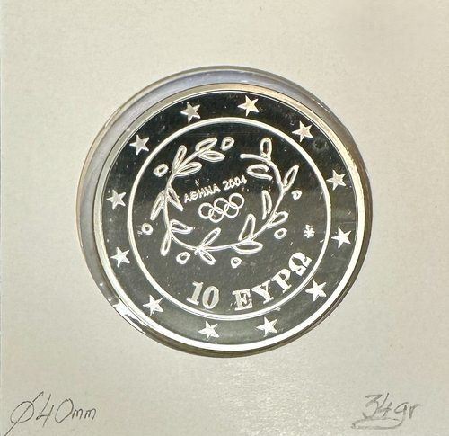 Grèce 10 Euro 2003 Argent (J.O D'ETE 2004) LANCER DU DISQUE // BE - Picture 2 of 2