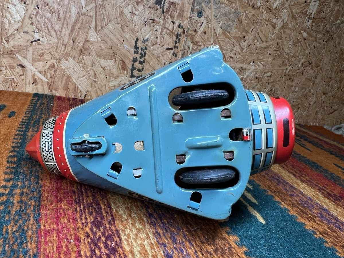 Vintage Blue Tin Friction Toy 1960'S SH Horikawa Friendship