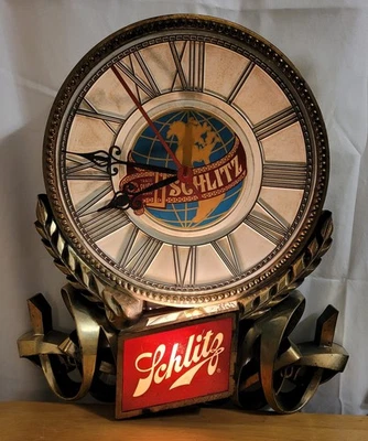 Vintage Beer Sign Clock In Collectible Schlitz Signs & Tins | eBay