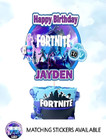 PERSONALISED NAME & AGE FORTNITE  BIRTHDAY CAKE TOPPER DECORATION, PARTY