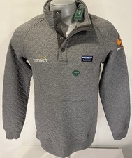 LL Bean NWT Quilted Sweatshirt Snaps Mens S Small Gray Company Logo's New 509332