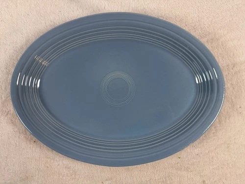 Fiesta Ware HLC Periwinkle Light Blue Oval Serving Platter Large 13.5"
