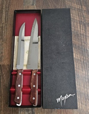 Vintage Maxam 2pc Carving Knife Set Precision Hollow Ground Fine Stainless Japan