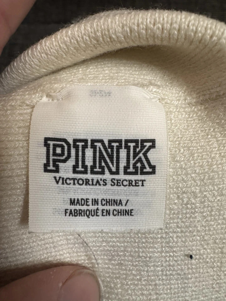 Diadema Victoria Secret rosa blanca/negra talla única para toda ropa de invierno vintage Foto 3 de 4