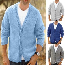 Men's V-neck cardigan casual jacket autumn and winter knitted cardigan sweater