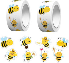 Biene Aufkleber,2 Rolle/1000 Stück Bienen Sticker Rolle Kleine Bienes Belohnungs